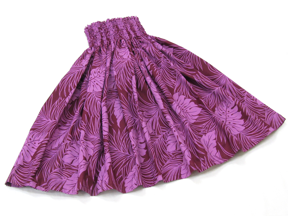 紫（プラム）のパウスカート・トロピカルリーフ no.2246